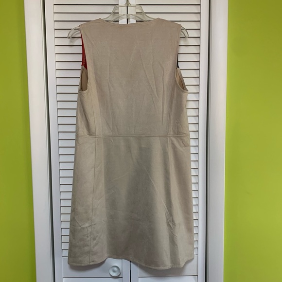 Zara FAUX SUEDE COLORBLOCK DRESS new size L - Picture 6 of 7